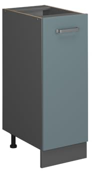 Vicco Apothekerschrank R-Line, Medizinschrank für die Küche, Blau-Grau/Anthrazit, 30 cm, AP Eiche