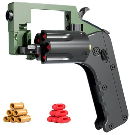 HNSYPX Jouet Anti-Stress Pistolet à Balles Souples 5 Lancements en Série, Jouet Anti-Stress Portable Créatif pour Adulte Unisexe