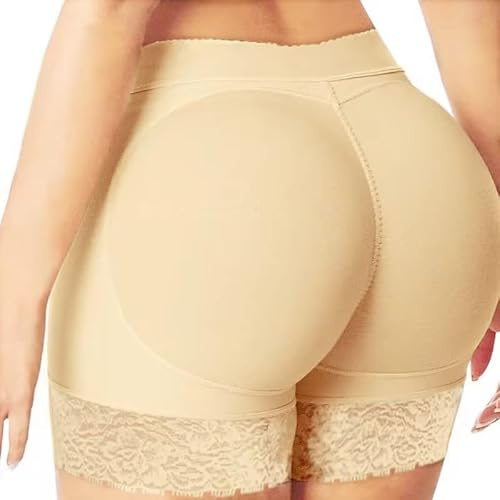 OFFSUM Mujer Bragas con Relleno - Ropa Interior Suave Sin Costuras De Cintura Alta Tamaño Grande Trasero Falso Extraíble Bragas Acolchadas De Realce Moldeador De Glúteos Levantador De Glúteos