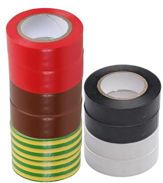 PVC tape 5m x 19mm sleeve 10 x assorted colours