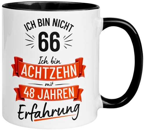 66 Geburtstag Männer Geschenk Tasse | Ich bin nicht 66 – Ich habe Erfahrung | Lustige Geburtstagstasse zum 66. Geburtstag | 66ter Geburtstag - Witziges Geburtstagsgeschenk Mann | Made in Germany