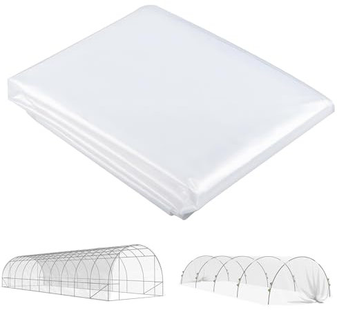 Outsunny Copertura per Serra in PP 150g/m² 6x10 m, Telo di Ricambio per Serre a Tunnel Anti UV e Impermeabile, Rivestimento in Plastica, Trasparente