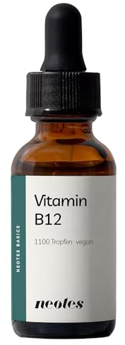 Vitamin B12 Tropfen hochdosiert - 200µg Methylcobalamin pro Tag - 50ml für über 500 Tage - Bioaktive Form - Vegan, Ohne Zusatzstoffe & Alkoholfrei - neotes