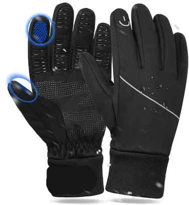 WMAMBZNDHP Guantes de Invierno con Pantalla táctil Antideslizantes for Ciclismo, Guantes térmicos Forro Polar cálidos for Correr for Hombres y Mujeres(HP011-Extra Lined,S)