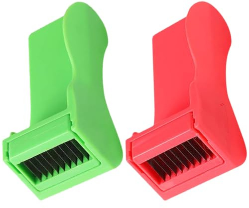 BESPORTBLE Lot de 2 Râpes à Haricots Verts Multifonctions Coupe-Légumes en Plastique Rouge et Vert Ustensile Cuisine Protège-Doigts Robuste pour Éplucher et Déchiqueter Légumes et Fruits