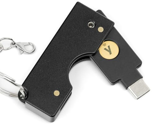 sciuU Metall Schutzhülle mit klappbarem Dreh-Design kompatibel mit Yubico Security Key C NFC/YubiKey 5C NFC / 5C NFC FIPS, USB-A - Kratzfeste & leichte Schutzabdeckung Hülle aus Aluminiumlegierung