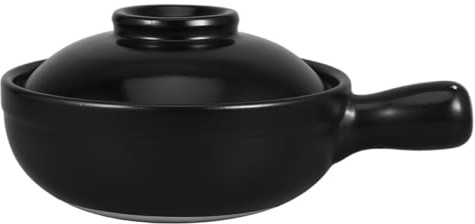 CHICAMPERA Pentola di Terracotta con Coperchio 600 Ml in Argilla Naturale Resistente al Calore, Casseruola Multifunzionale per Riso e Stufati, per Pranzi in Famiglia e Viaggi