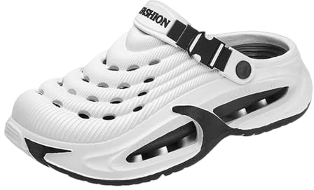 SHAIBR Zapatos Mujer Deportes Al Aire Libre De Verano para Hombres, Sandalias Suela Gruesa Vadear En El Agua Y La Playa-blanco-44-45