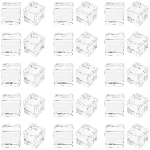 NUOBESTY Glaçon en résine Transparent 30 pièces lavables décoration Maison Bureau Accessoires fête