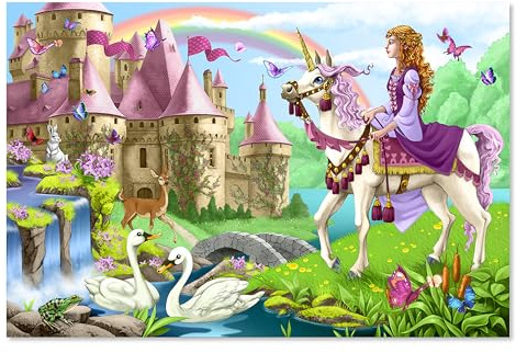 Melissa & Doug Fairy Tale Castle Jumbo Jigsaw Floor Puzzle (48 pcs, 2 x 3 feet) - FSC Certified