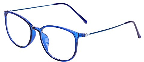 Retro Brille ohne stärke Student Slim-Brille Damen Herren Nerdbrille Linsen Brillenfassung clear lens Dekobrillen modisch rund Streberbrille Strahlenschutz lesebrille für Computer PC mit Brillenetui