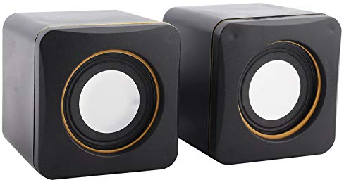 ciciglow USB Powered Stereo Speaker System,Computer Speakers,Small Size,with 3.5 mm Aux Audio Plug to Connect to Laptop, Notebook, Desktop, Computer,Black(Two-channel)