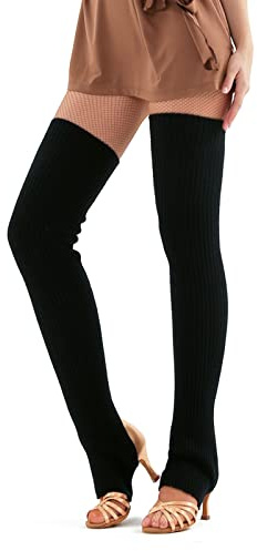 JK Home 73cm Long Knit Leg Warmers Over Knee Winter High Footless Yoga Socks for Women Girls, Long Boot Cuffs Dance Gaiters 80s Party Club Fancy Dress