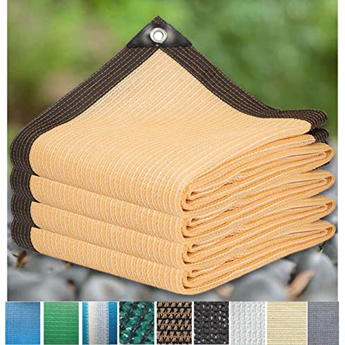 ZHJSHOU Schattennetz für Gewächshaus,Sichtschutz Schattierungsgewebe 90% Uv Schutz,HDPE Schattiernetz für Balkon Pflanzenschutz Terrasse Zaun Garten,Beige,1X4m/3.28X13.12ft