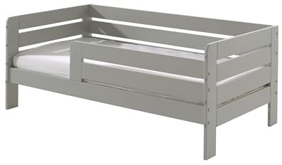 möbelando Kinderbett >Toddler< in Grau aus Massive Kiefer - 143,6x56x70cm (BxHxT)