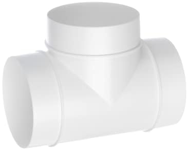 H&C VENT Tubo in Plastica T Stucco | PVC 125 mm | Ventilazione Dritto Collegamento a T Rotondo