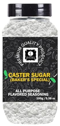 EDZZEL Premium Quality Indian Organic Caster Sugar (Baker’S Special) Plant Based, Vegan, Gluten Free-100 GRAM Box