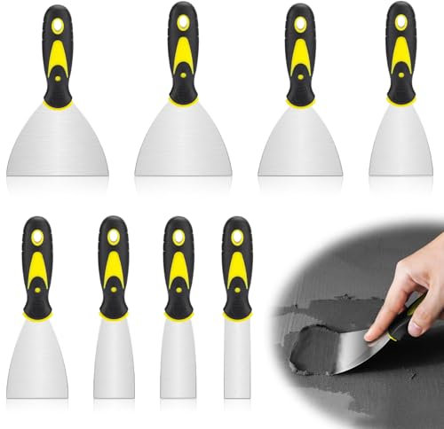 Forhandy 8 Stück Spachtel Set aus Edelstahl mit Kunststoffgriff Profi Malerspachtel 25/40/60/65/75/100/125/150 mm Putty Messer Spachtel Werkzeug Palettenmesser Spachtel Tapeten Entfernen