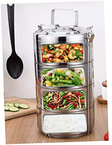 HOLIDYOYO Fiambrera Térmica Acero Inoxidable Fiambrera Eléctrica Portátil Caja De Almuerzo