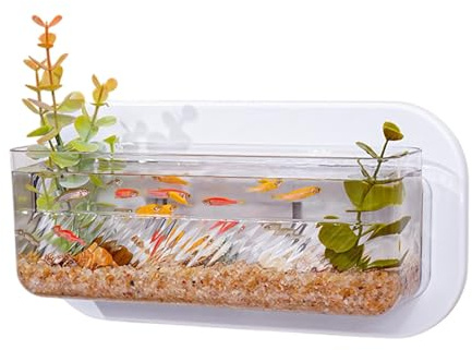 Pêche Murale, Pot de Poisson fixé au Mur, sans perçage de hydroponiques Vase | Boules d'aquarium compactes pour Salon, Chambre, Cuisine, Appartement, Chambre à Coucher