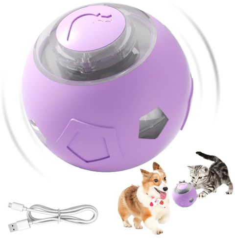 Genérico Pelota Interactiva para Perros - Eléctrico para Perros y Que Se Mueve | Ejercicio Silencioso con Luces LED para Mascotas, Juegos para Cachorros Y Enriquecimiento para Domésticos
