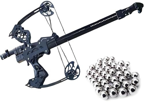 HGXYRZZ 45lb Ball Bearing Bow Compound Bow Right Handed Bows for Adult, with Composite Pulley System,with 100pcs 8mm steel beads(No Battery)