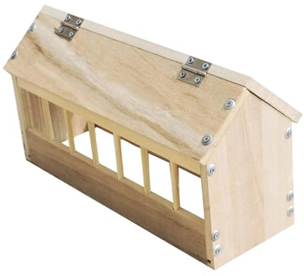 JISADER Comedero para Palomas, Suministros para Pájaros, Madera Maciza para Codornices, Palomas Y Loros.