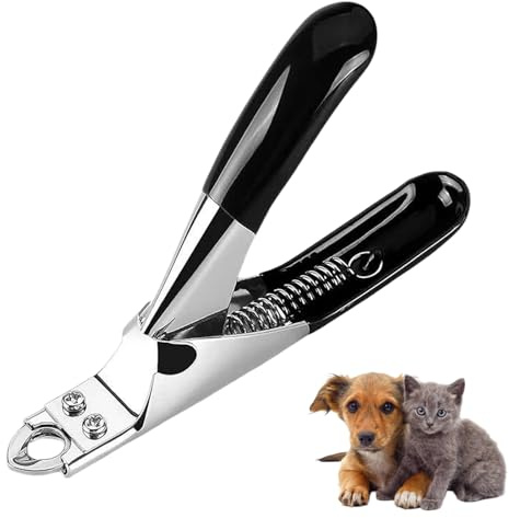 Solvind Dog Nails Clippers, Stainless Steel Cat Claw Trimmer Cutter, Cat Nail Clippers with Safety Guard for Kitten Puppy Guinea Pig Rabbit or Other Small Animals (Black)
