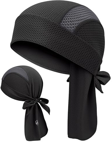 GXCROR Bonnet sous-Casque de Cyclisme, Bandana de Sport Respirant pour Hommes et Femmes, Calotte de Crâne Anti-Transpiration pour Moto, Course à Pied, VTT, Noir