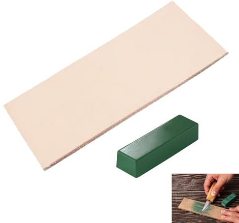 2 stycken läderdekaler för knivslipare, kniv-avdragsremmar set 50 x 180 mm dubbelsidig knivslipmaskin poleringspasta slipmaskin läderrem kökskniv jaktkniv snideri