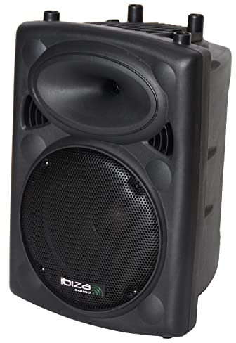 Ibiza - SLK10A-BT - Plug & Play 10/25cm, 400W Aktiv-Lautsprecher mit integriertem Verstärker - Bluetooth, USB, SD und AUX - Schwarz