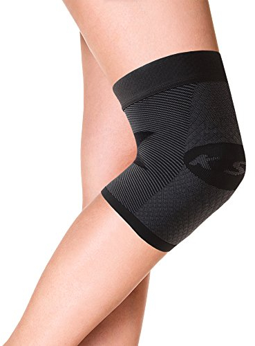 Orthosleeve® KS7 Knee Sleeve |Black - size L |Exclusive 7 Zone Compression Technology | Runners Knee, Patellar, ITBS, Swelling & Arthritis Pain Relief | Moulds to Knee Shape | Lightweight | Boosts Circulation