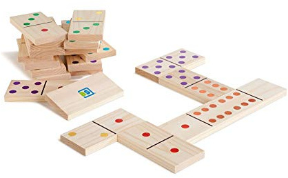 BS Toys Domino Juego de Madera con 28 Piezas Gigantes