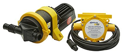 Whale Automatic Graywater Manifold System (12V), 5 GPM, With Intelligent Control, Manages Waste From Two Drains Ensuring Fast, Efficient, and Maintenance-Free Waste Management, WM8284