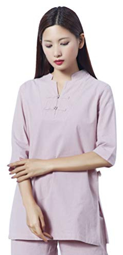 XGYUII Tai Chi Uniform Kleidung Unisex Chinesische traditionelle Baumwolle Seide Stretch Taichi Anzug Tai Chi Übung Taekwondo Training Wing Chun Zen Meditation Kleidung,Rosa,XL
