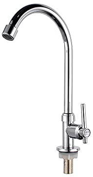 Kitchen Sink Faucets, Single Cold Faucet, Rotatable Kitchen Sink Faucet, 360 Degree Swivel Faucet, Kitchen Sink Taps, for Kitchen Sinks (No Hot Water)