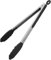 U-Taste 30cm Silicone Tongs: 315℃ Heat Resistant Kitchen Tong with Firm Sealed Non Stick Rubber Tips, Silicon Coated 18/8 Stainless Steel Handle and Smooth Locking for Cooking Serving BBQ (Black)