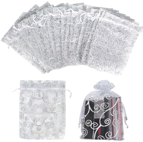 Tibapla Organzasäckchen 15 * 20cm Säckchen Geschenkbeutel Klein Organzabeutel Kordelzug Schmucksäckchen Mesh Beutel für Hochzeit, Gastgeschenk, Weihnachten, Jubiläum, Süssigkeit Beutel