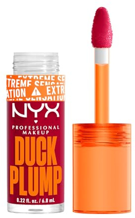 NYX Professional Makeup Lipgloss mit Schmollmund-Effekt, Glossy Finish & intensive Farbe, Extremes Volumen & Fülle dank Ingweröl, Vegane Formel, Duck Plump Lip Lacquer, Hall of Flame