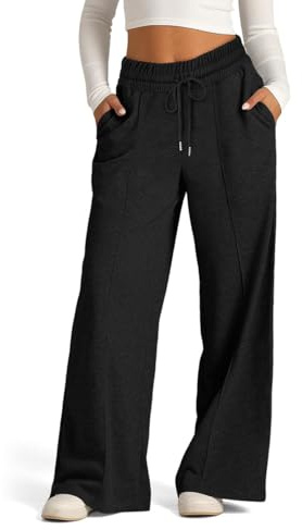 GRMLRPT Pantalones de Chándal para Mujer Cintura Elástico Pantalones de Deportivos Jogger para Gimnasio Deportes Correr Jogging con Bolsillos(Negro,L)