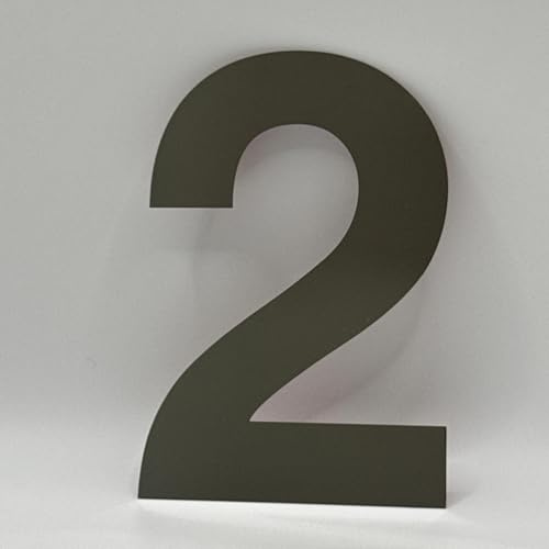 LEIASA | Número Adhesivo Casa - EFECTO ESPEJO - 150 mm - Acero Inoxidable - Nº 2 - Número Apartamento Hotel - Numeración Puertas - Número Dirección Casa - Número Puerta Portal - Número 2