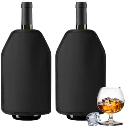 Penbinmall Weinkühler Manschette 2er Set- Kühlmanschette für Wein & Sekt - Flaschenkühler für unterwegs - Weinmanschette, Weinflaschenkühler