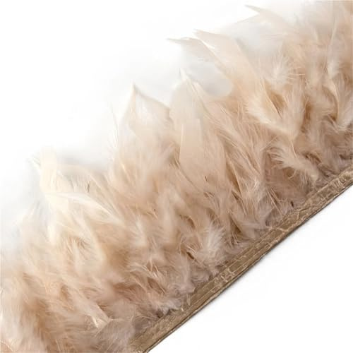 2 meter fjäderbeslag, franshöjd 10-15 cm, bröllopskläder, klänningsdekoration, DIY, fjäderband, sömnad hantverk för kostymer, heminredning(Bei