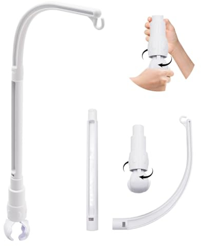 Hyacinthy Soporte Móvil para Bebé- 58cm Ajustable Desmontable Movil Cuna Bebe, Soporte Decorativo para Juguetes de Bricolaje, Móvil Bebé Soporte Regalo para 0+ Meses, Recién Nacidos, Blanco