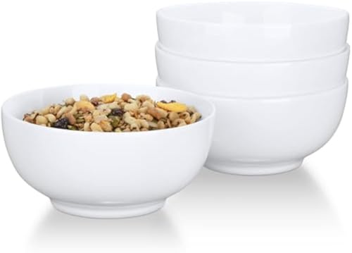 Porzellan-Cremeweiß Müslischalen-Set 4-teilig 590 ml Suppe & Cerealien