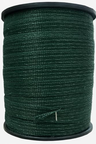 Electric Fence Tape Poly Fencing 40MM x 400M - Choice of Colour (Electrified Polytape Horse Paddock) (Green)