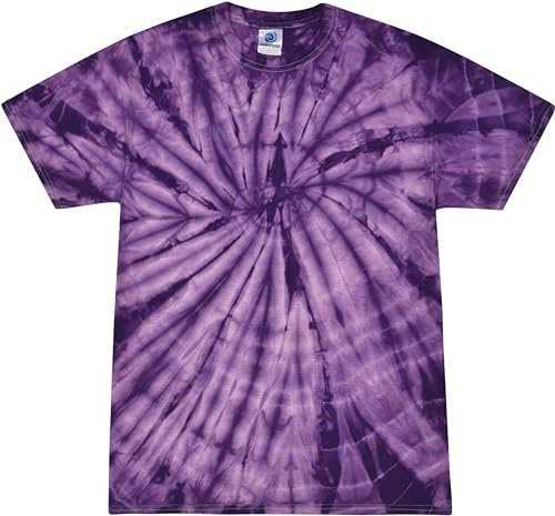 Colortone Spider Tie Dye T-Shirts for Men and Women - Unisex Short Sleeve Tie-Dye T Shirts for Adults, Spider Purple, XXL