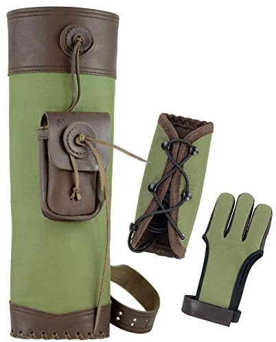 elToro Horrido Line Set - Armschutz, Rückenköcher und Handschuh (Größe M) Zubehör für Bogenschießen, Pfeil und Bogen, Bogensport