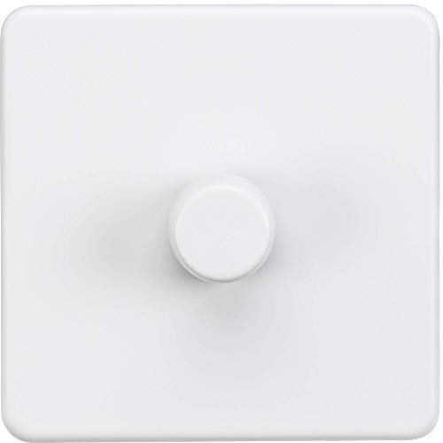 Screwless 1G 2-way 10-200W (5-150W LED) trailing edge dimmer - Matt White