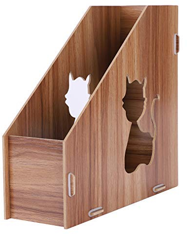 Stehsammler DIY Holz Schreibtischorganizer Office Desk Schreibtisch hochwertig Stehordner cartoon Zeitschriftensammler robust Katalogsammler Bürobedarf für Schreibwaren Bücher Zeitschriften Magazine